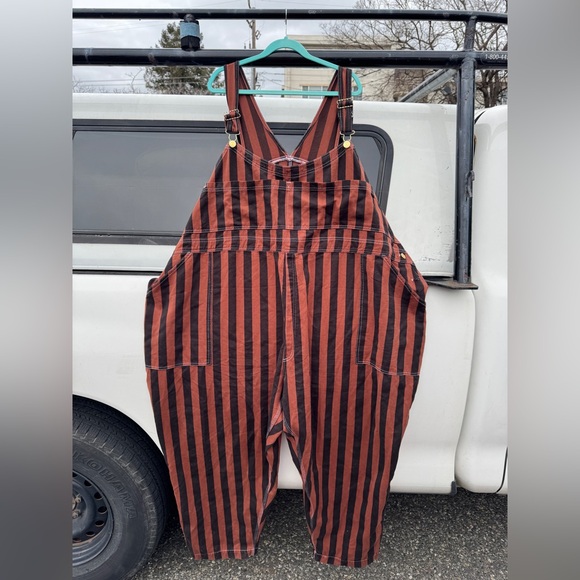 Big Bud Press Pants - Brown and Black Striped Big Bud Press Overalls